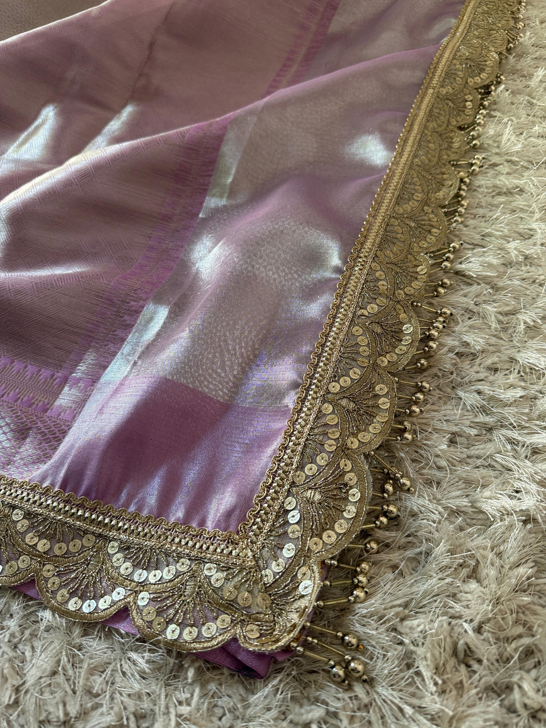 Dil Lavender Banarasi Silk Saree