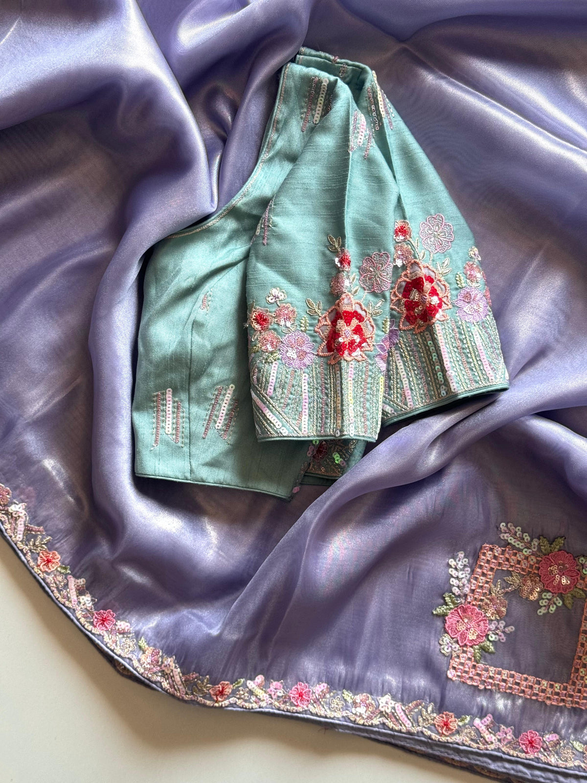 Pankhuri Ivory Embellished Saree