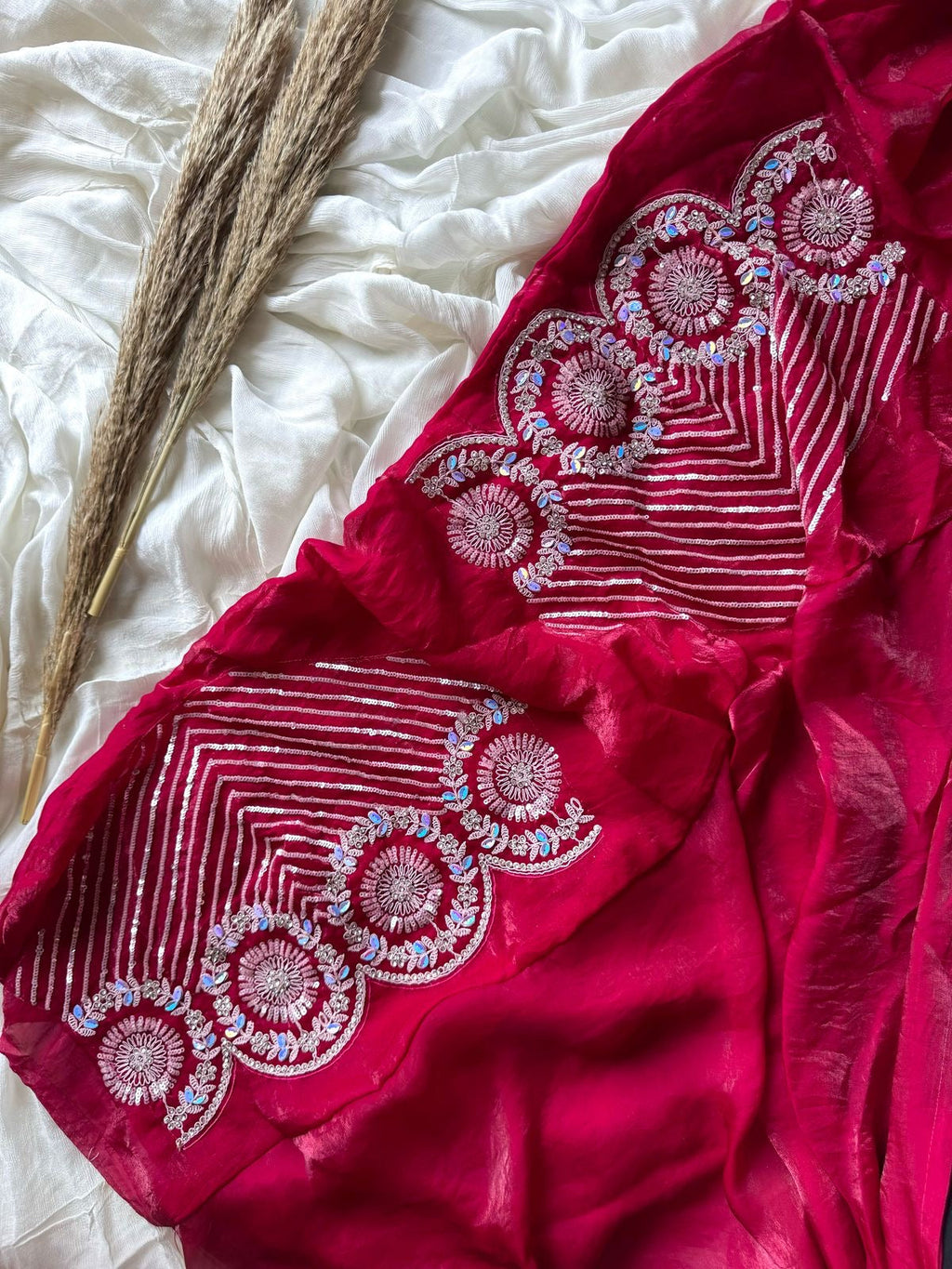 Panchi Safed Saree