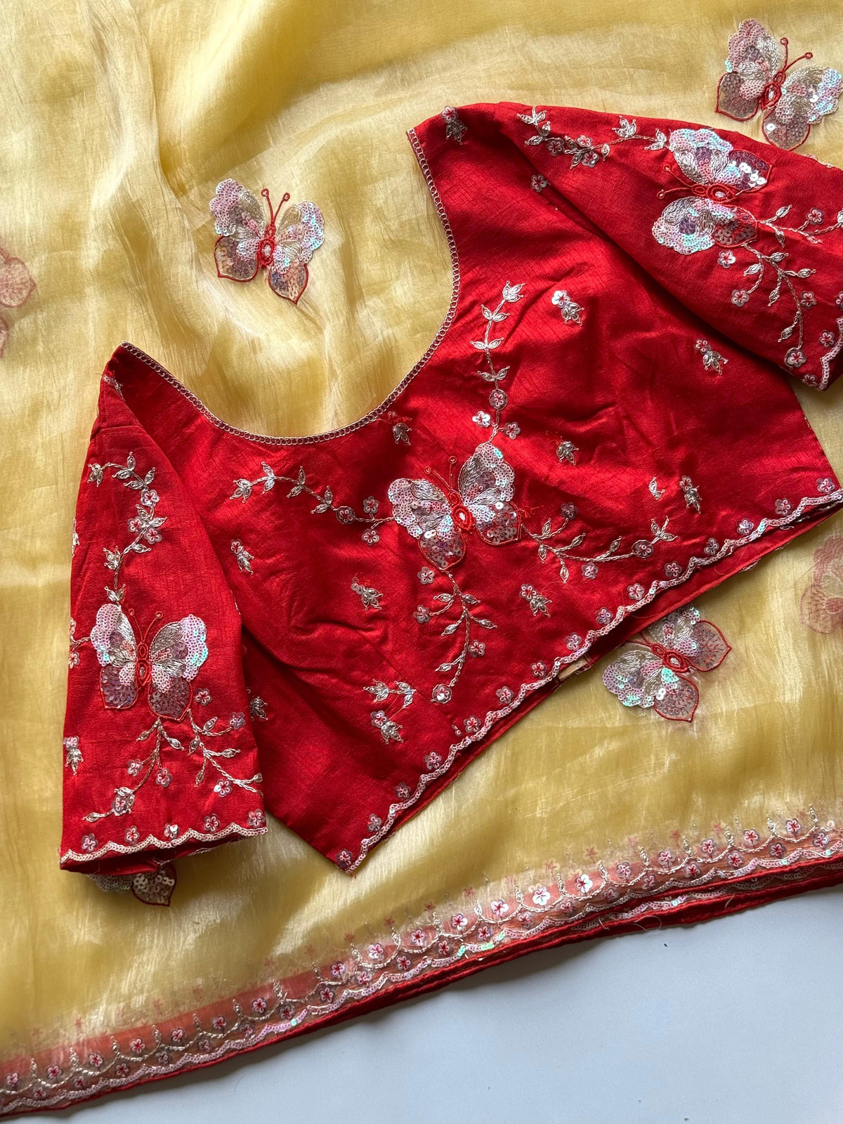 Pankhuri Ivory Embellished Saree