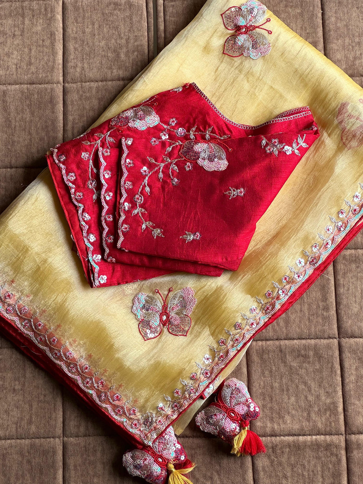 Pankhuri Ivory Embellished Saree