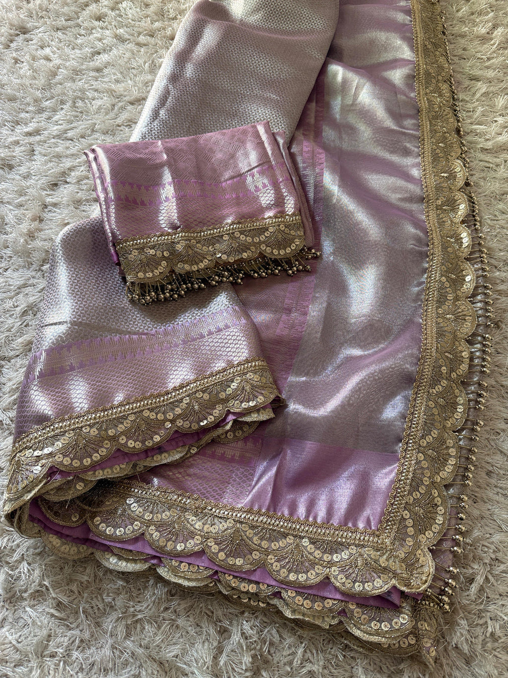 Dil Lavender Banarasi Silk Saree