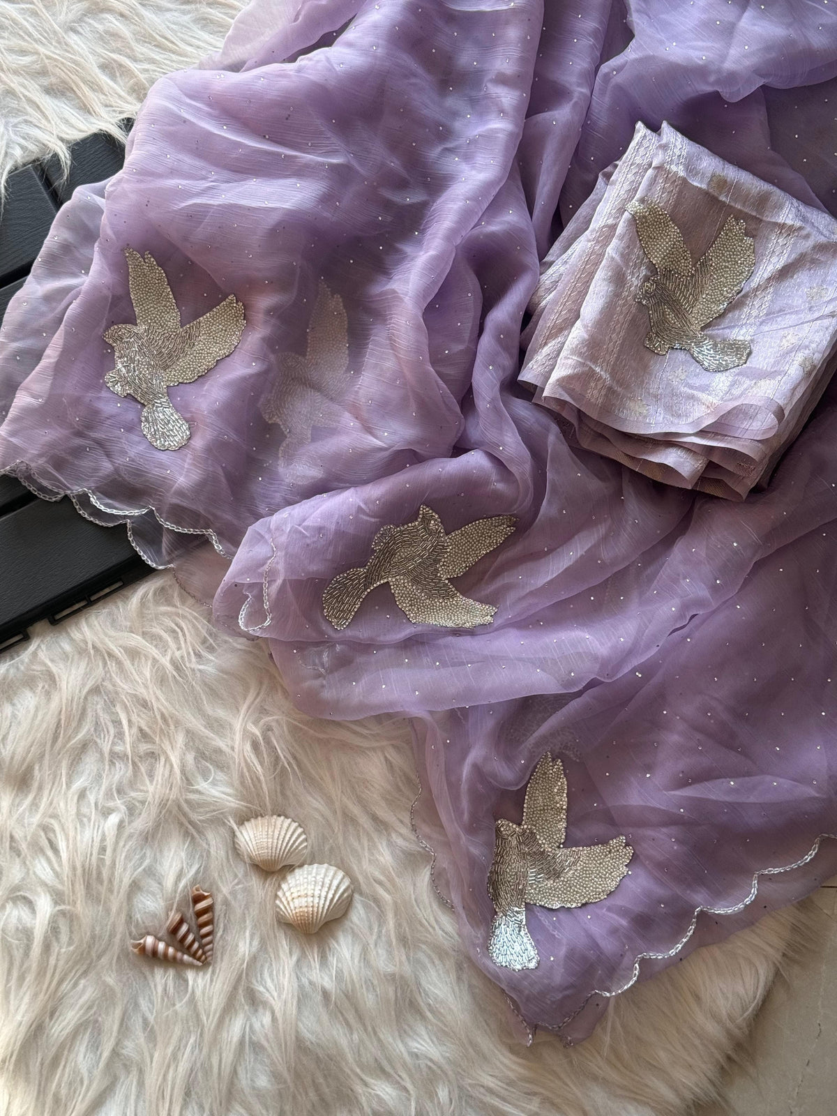 Panchi Gulabi Saree