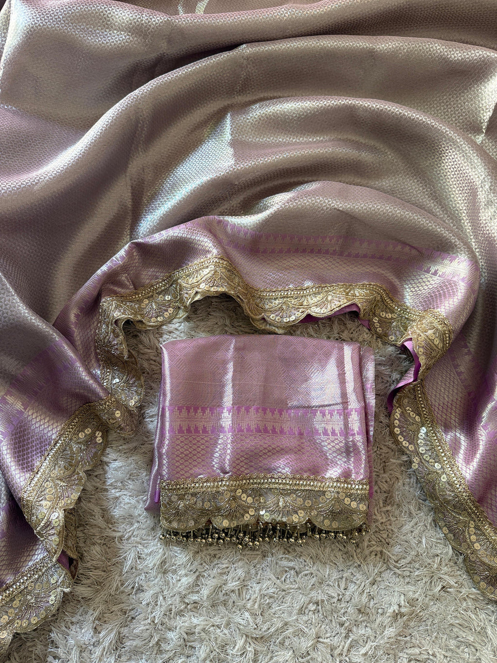 Dil Lavender Banarasi Silk Saree